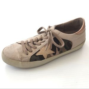 Shu Shop Size 40 US 9 Paloma Camo Tan Metallic Star Flat Sneaker Shoes Womens